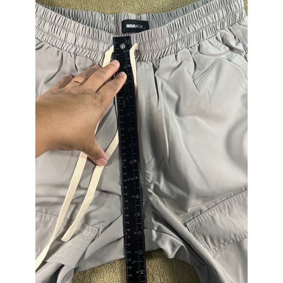 NWT Nova Men Relaxed Flare 8 Pockets Cargo Pants, Gray, Size: Large - Picture 4 of 11